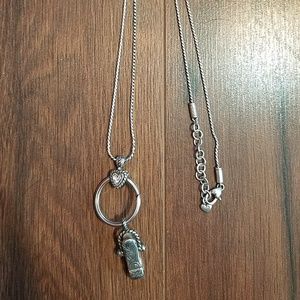 Brighton Crystal Heart Lanyard Badge Clip